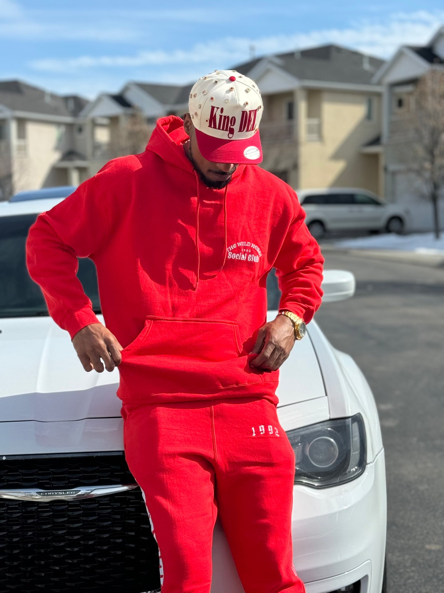 Red snake sweatsuit