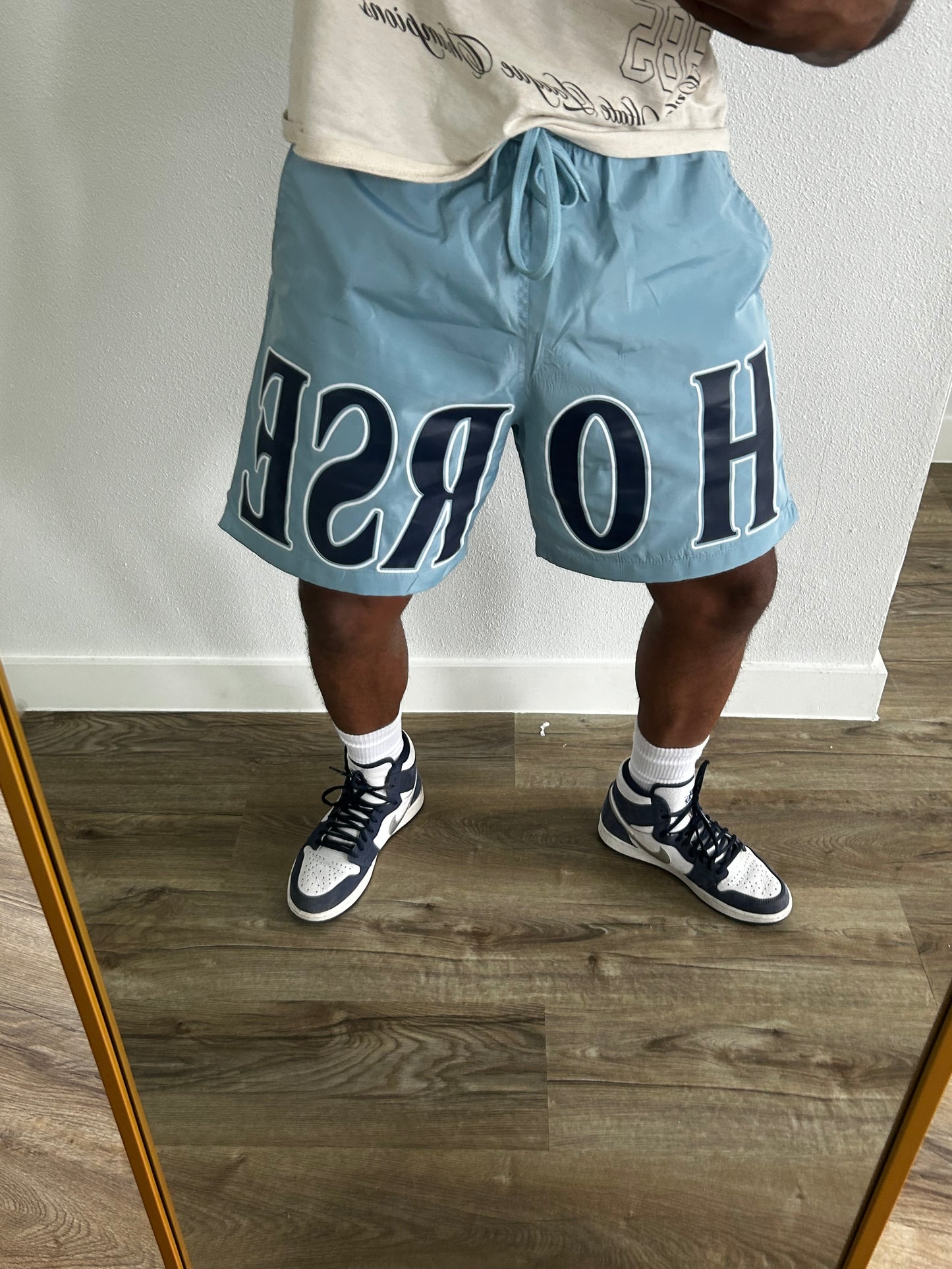 Horse shorts blue