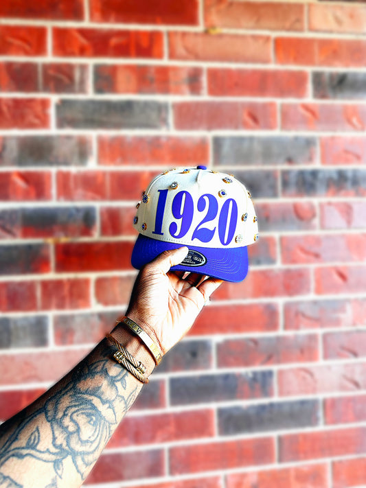 Blue Rhinestone Hat
