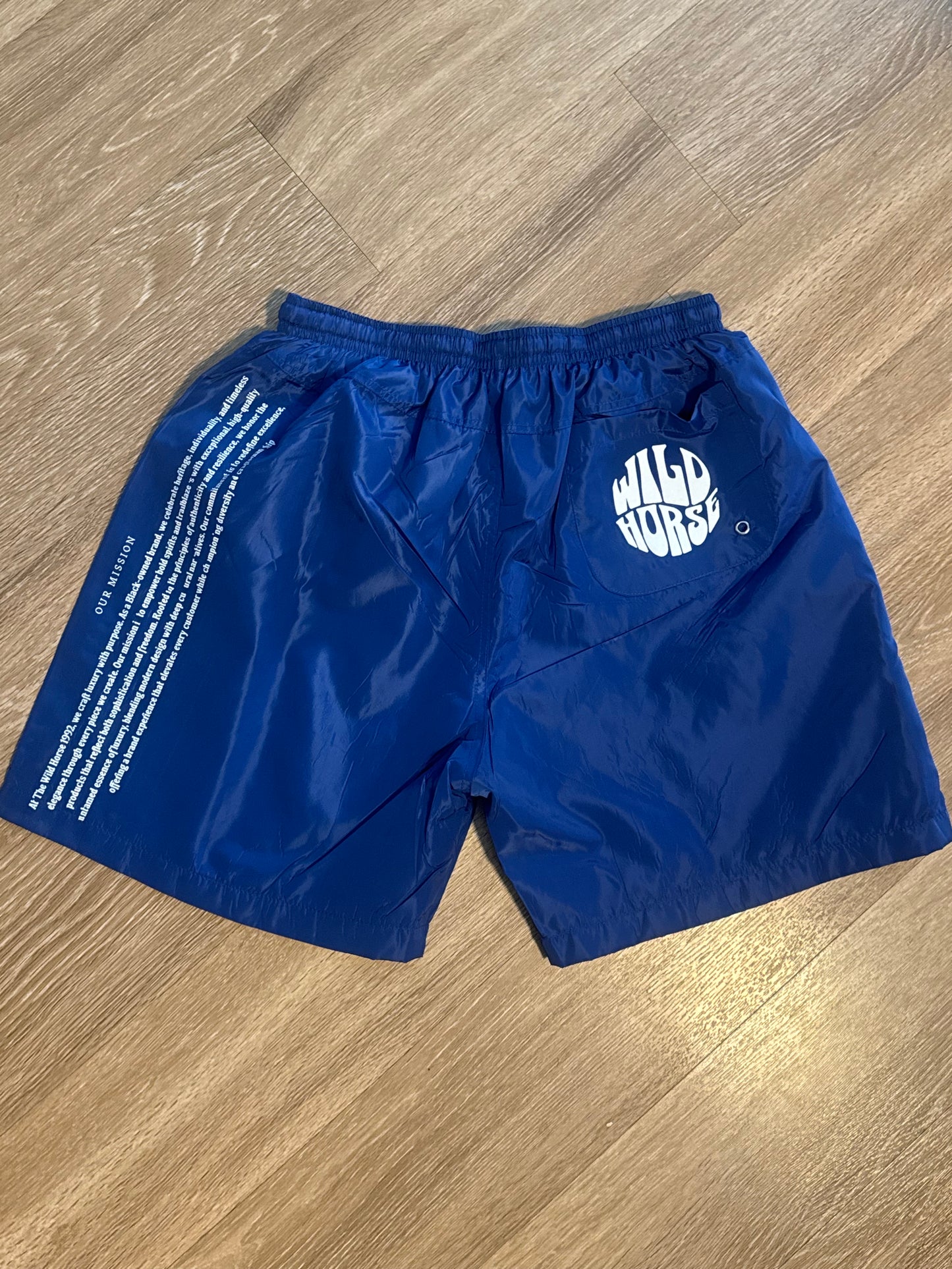Blue horse shorts