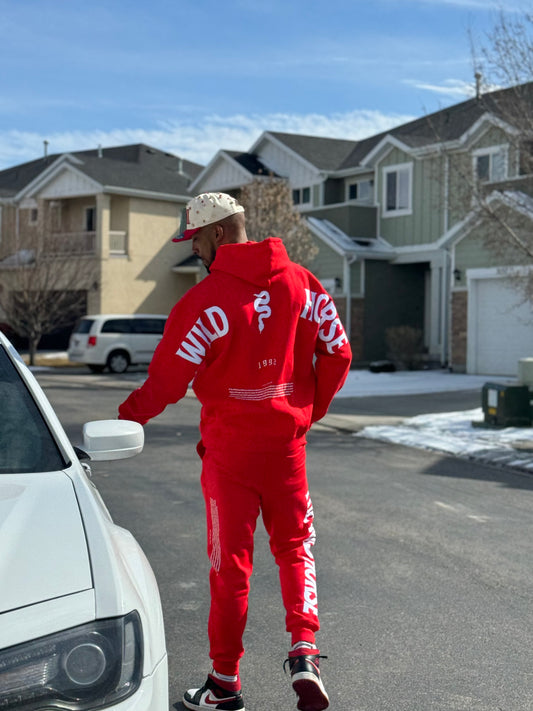 Red snake sweatsuit