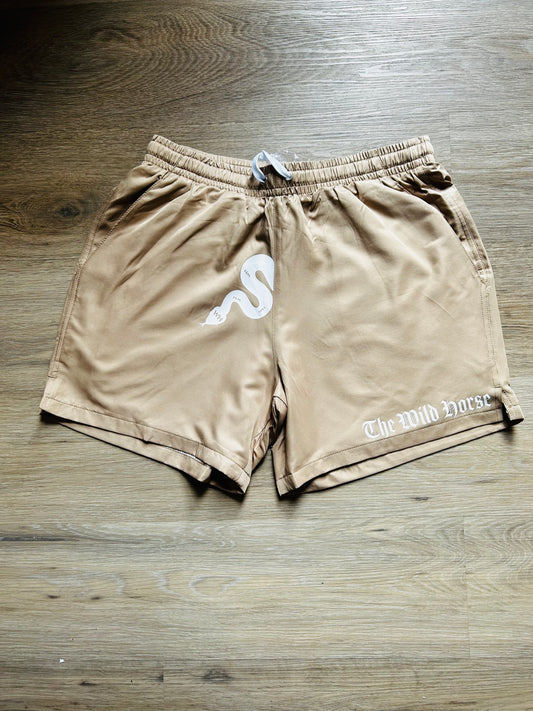 Tan snake shorts